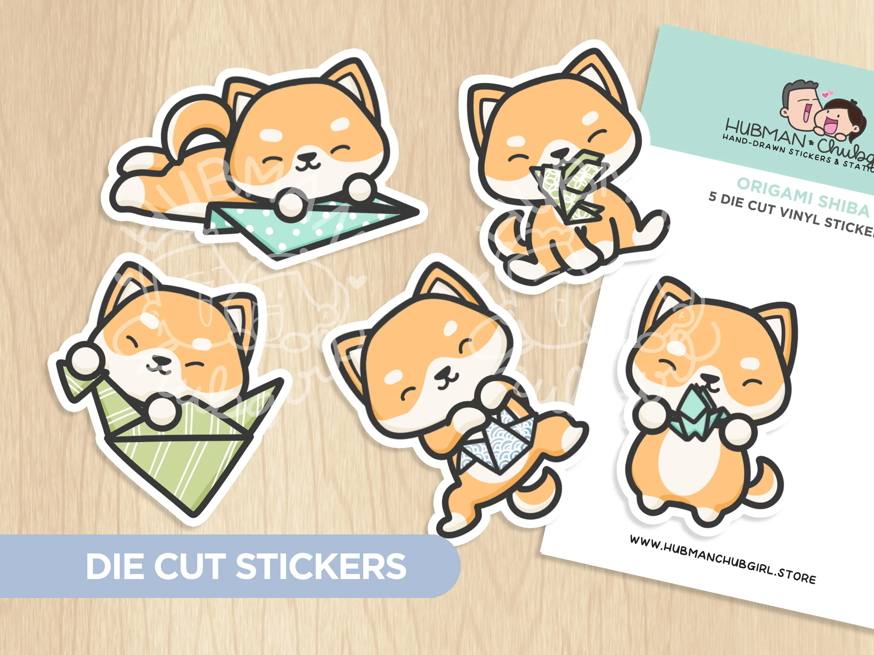 Origami Die Cut Stickers (Set of 5)