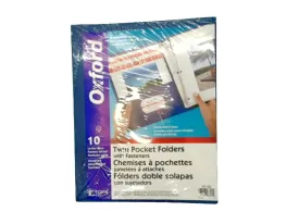 Oxford Twin Pocket Folders with Fasteners, Letter Size 10-Pack