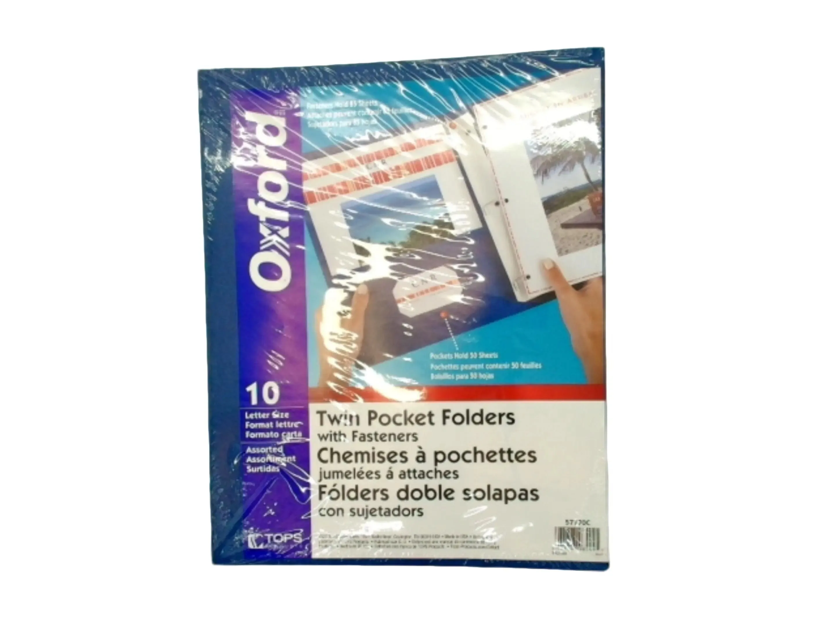 Oxford Twin Pocket Folders with Fasteners, Letter Size 10-Pack
