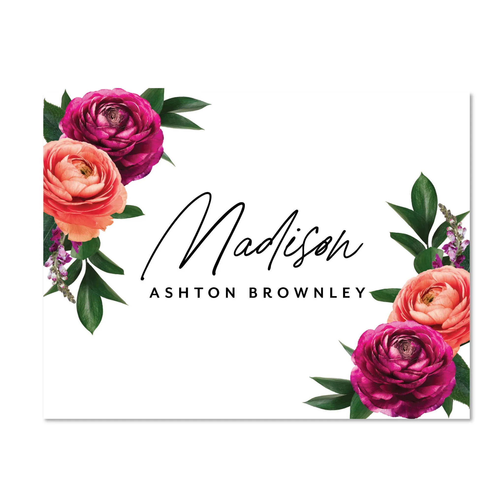Petals Personalized Folder Stickers