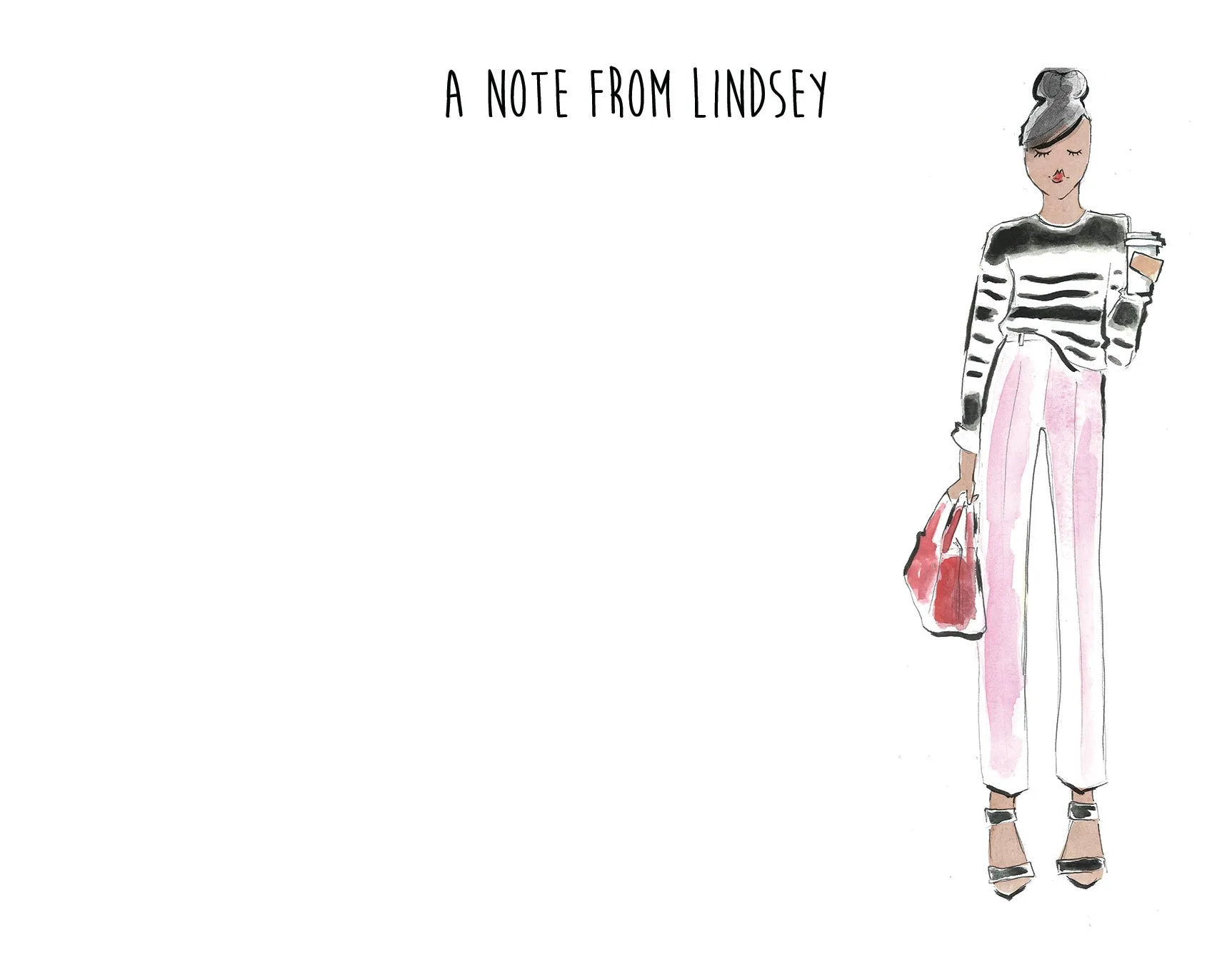 Pink Fashion Personalized Stationery
