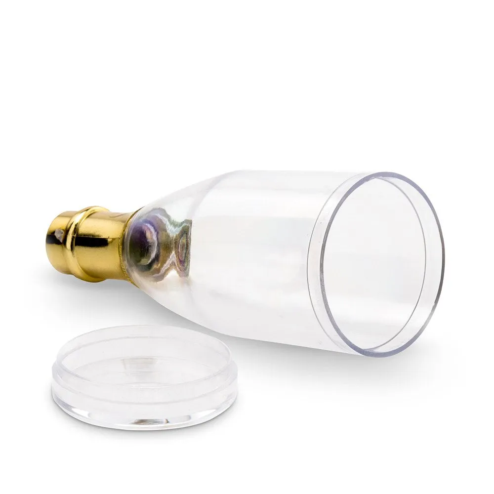Plastic Champagne Bottle with Gold Lid Wedding Favor (Pack of 3)