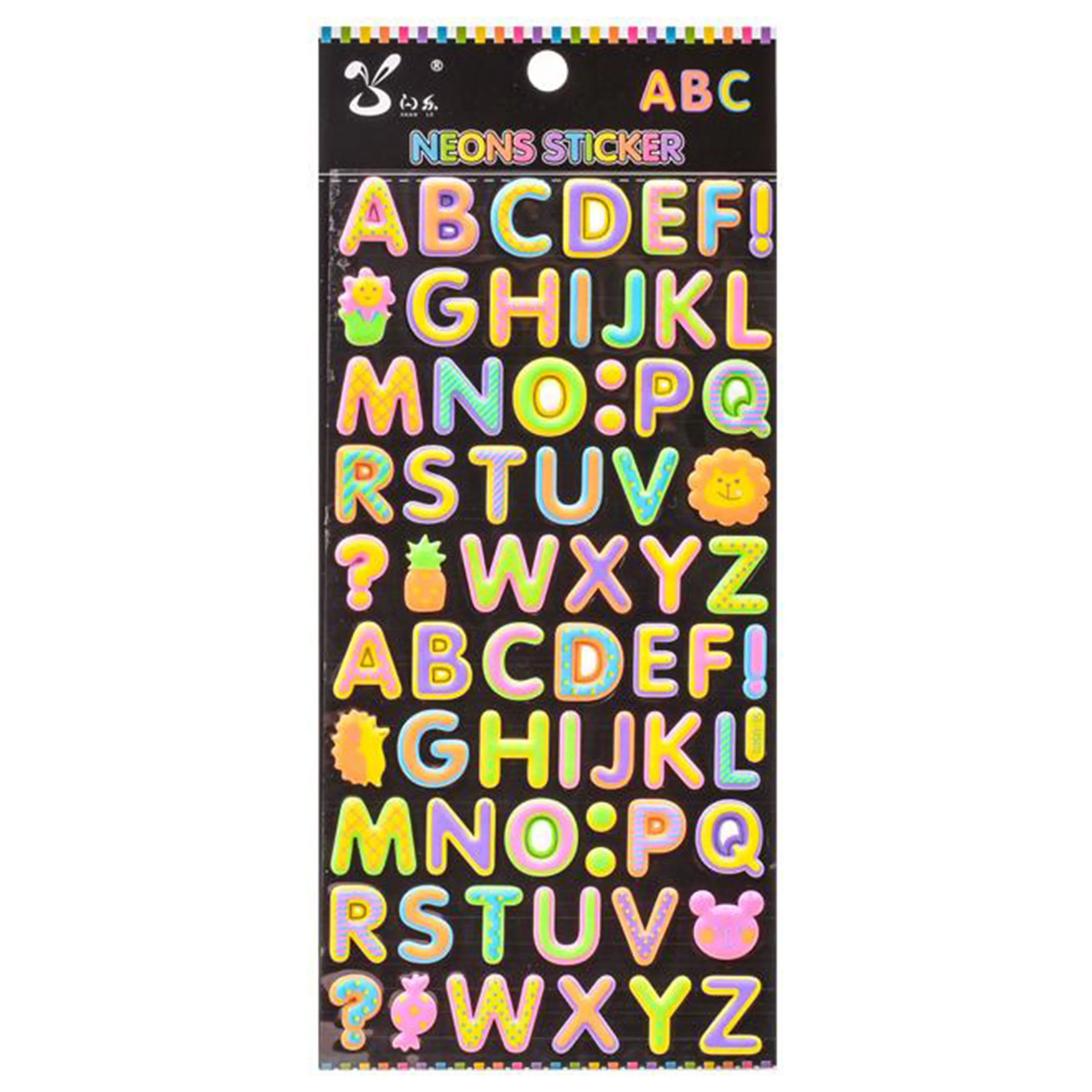 Poppy Crafts Puffy Sticker - Neon Cute Alphabet