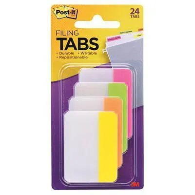 Post-It 686-Ploy Durable Tabs 50 X 38Mm, 6 Tabs Each Lime, Orange And Yellow