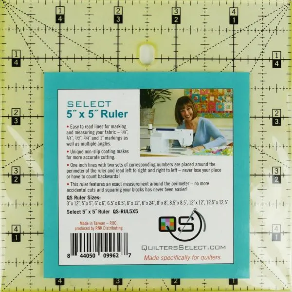 Quilters Select Non-Slip Ruler 5" x 5"