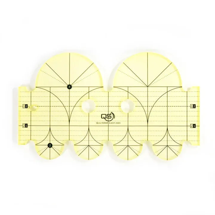 Quilters Select Precision Machine Quilting Ruler- 5" & 2.5" Diameter Arcs (6mm Thickness)