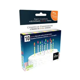 Rainbow Moments Coloured Flame Candles 10pk - Stripes