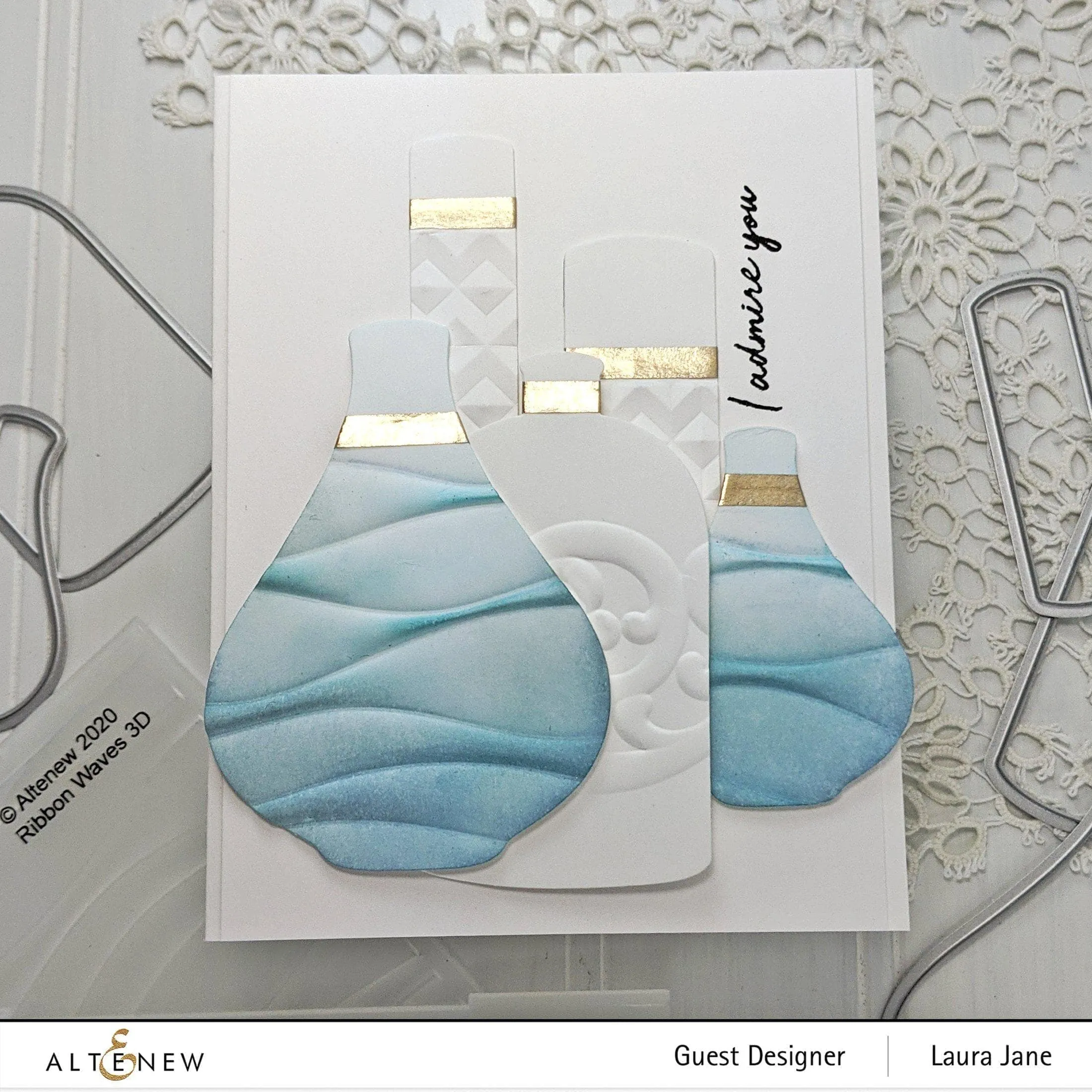 Ribbon Waves 3D Embossing Folder