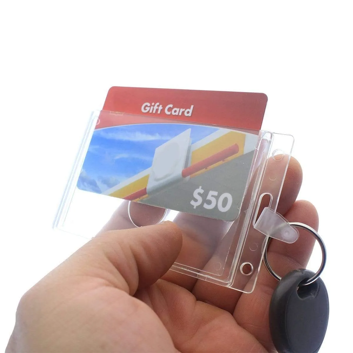Rigid Fuel Card Holder with Key Ring
