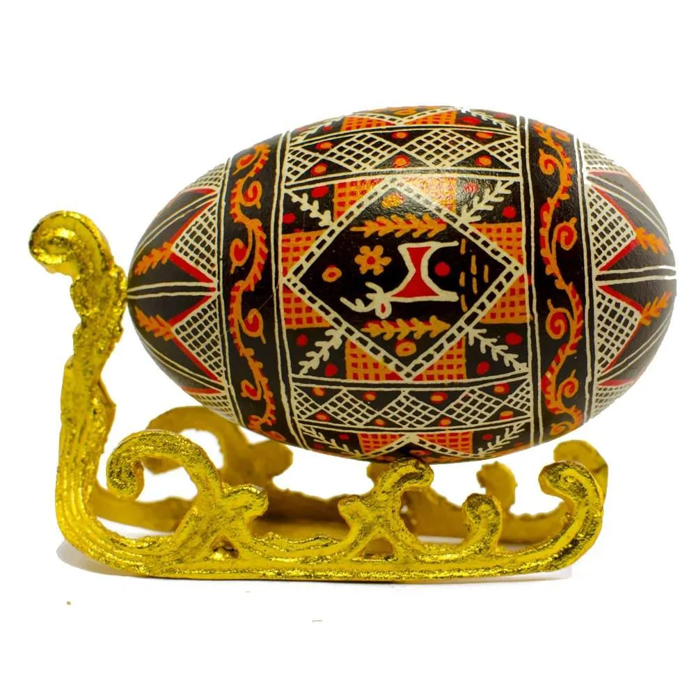 Rough Surface Sleigh Metal Egg Stand
