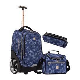 Scatter Big Wheel School Bag Trolley Set of 3 (Lunch Bag & Pencil Case)