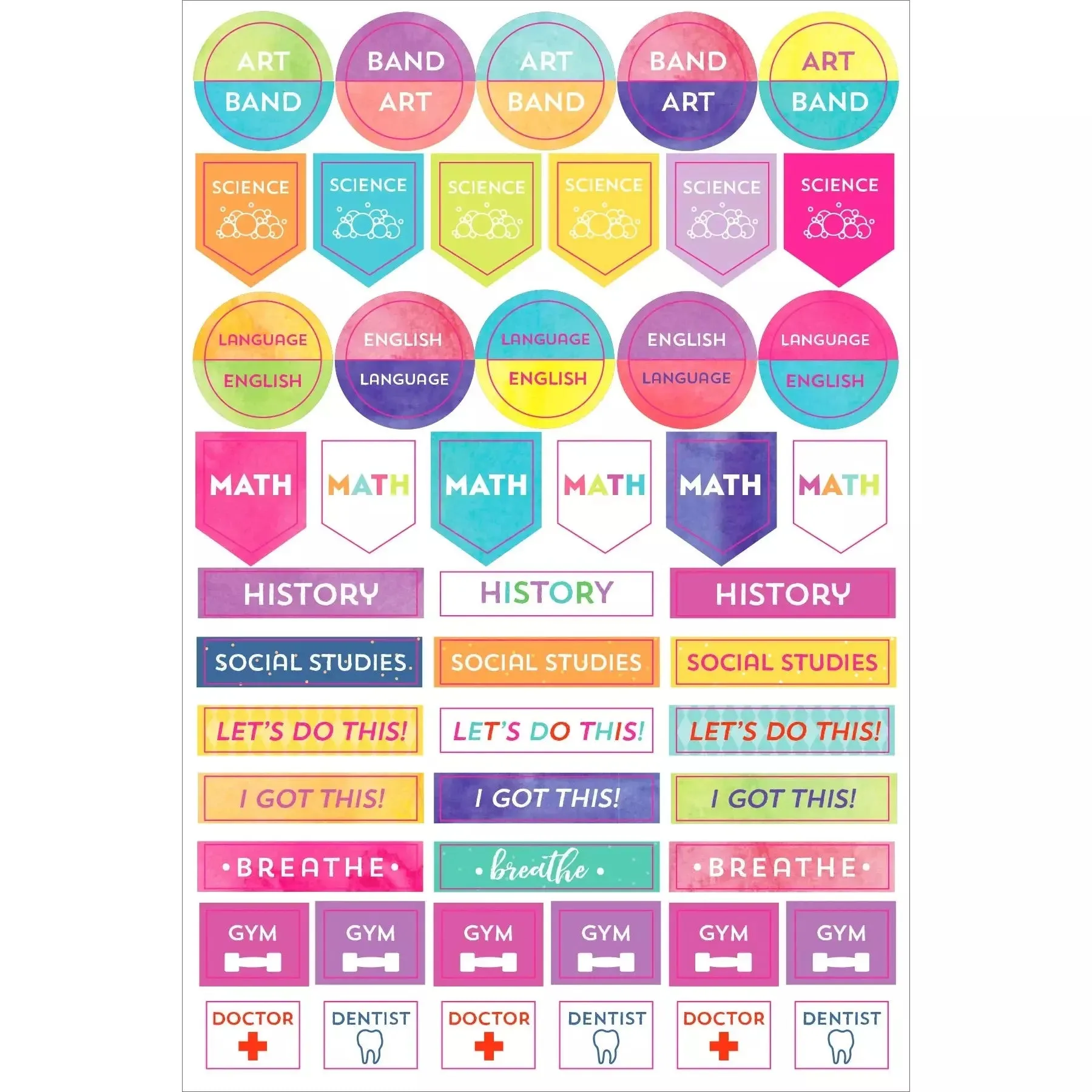 Set Stickers Planificación Student