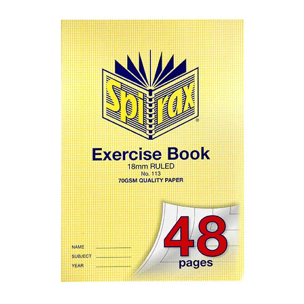 Spirax 113 Exercise Book Ruled 18Mm 70gsm 48 Page A4 20 Pack