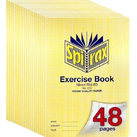 Spirax 113 Exercise Book Ruled 18Mm 70gsm 48 Page A4 20 Pack