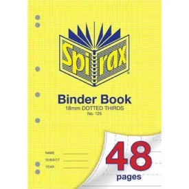Spirax 125 Binder Book 18Mm Dotted Thirds 48 Page A4