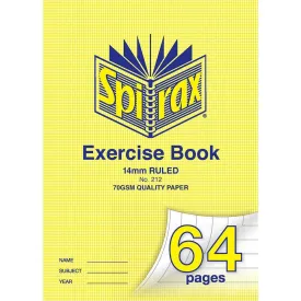 Spirax 212 Exercise Book Ruled 14Mm 70Gsm 64 Page A4