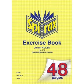 Spirax 213 Exercise Book Ruled 25Mm 70Gsm 48 Page A4