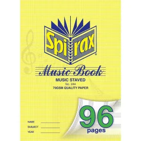 Spirax 244 Music Book 96 Page A4