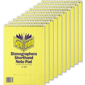 Spirax 566A Stenographers Short Hand Notebook Spiral Bound Top Open 100 Page 225x152mm 10 Pack