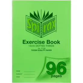 Spirax P109 Exercise Book Dotted Thirds 14Mm 70Gsm 96 Page A4 Green