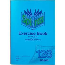 Spirax P110 Exercise Book Ruled 8Mm 70Gsm 128 Page A4 Blue