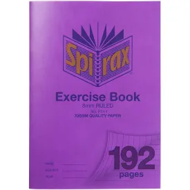 Spirax P111 Exercise Book Ruled 8Mm 70Gsm 192 Page A4 Purple