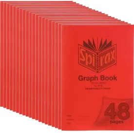 Spirax P130 Graph Book 10mm Grid 48 Page A4 Red 20 Pack