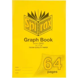Spirax P136 Graph Book 8Mm Grid 64 Page A4 Yellow