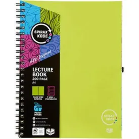 Spirax P958 Kode Lecture Book 200 Page A4 Green