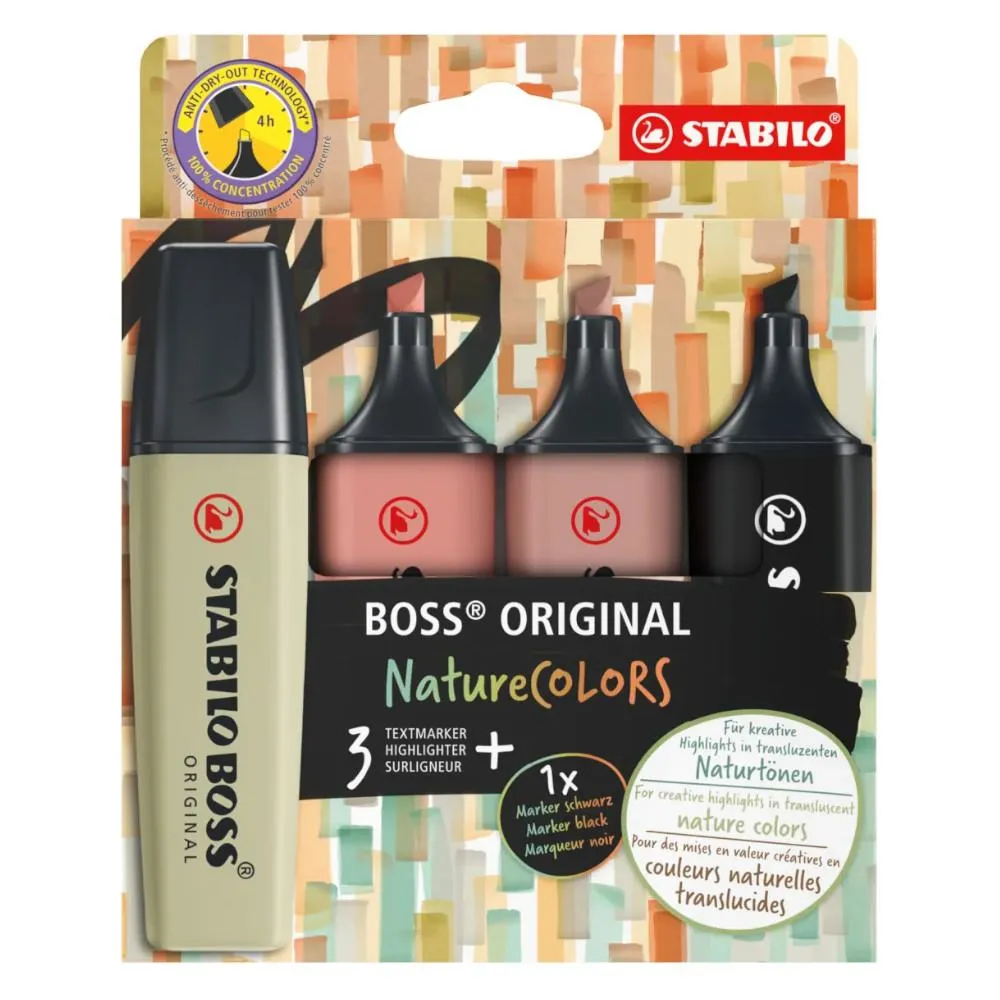 Stabilo Boss Highlighter Set 4pk - Nature Tones