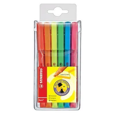 Stabilo Flash Highlighter Assorted Wallet 6