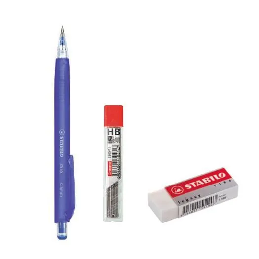 Stabilo Trio Mechanical Pencil Set 0.5mm with Eraser