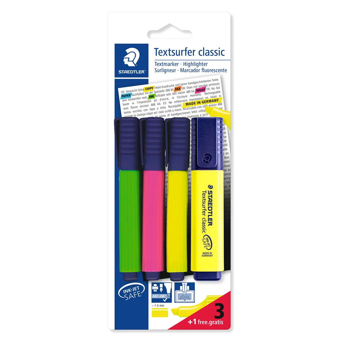 Staedtler Textsurfer Classic 364 Highlighters Pack of 3 1 Free